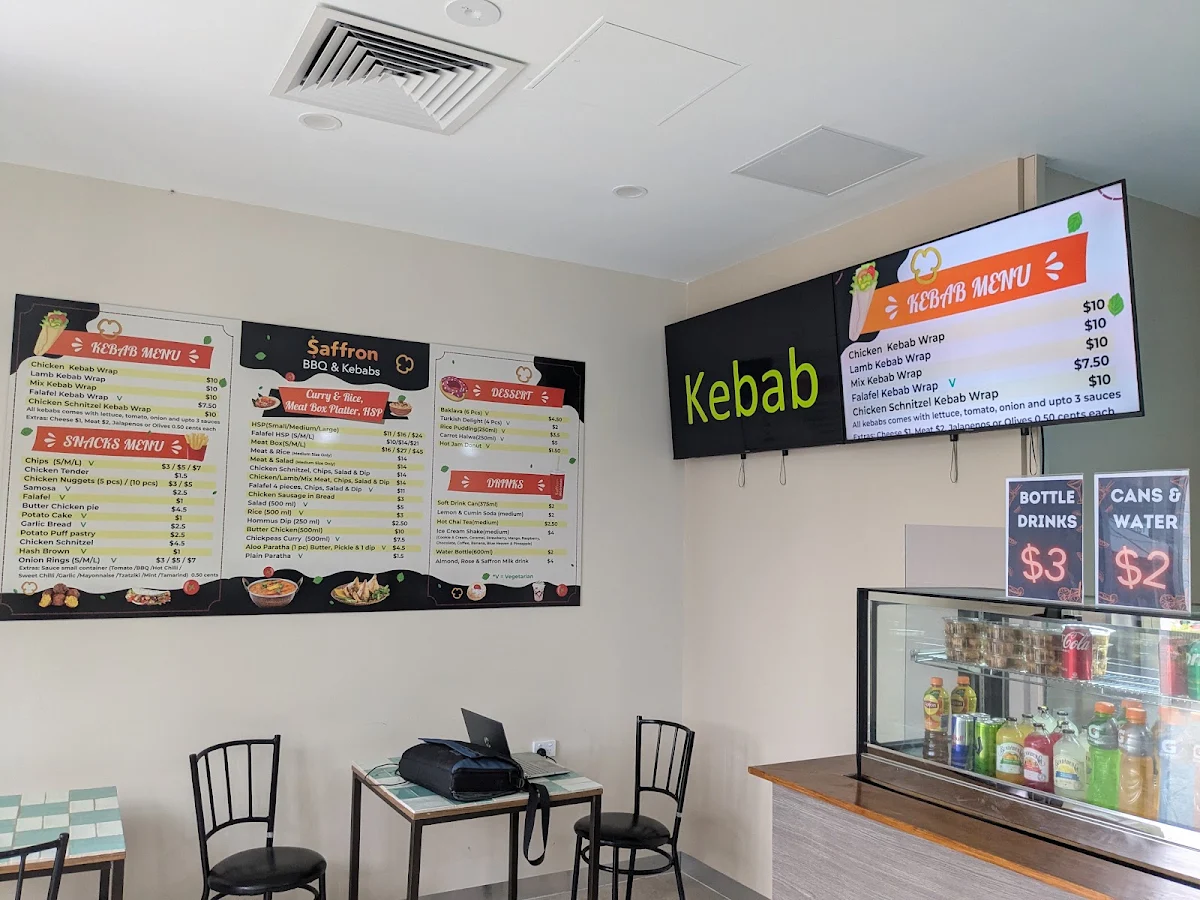 Menu, Saffron Kebab & Burger & Indian Officer