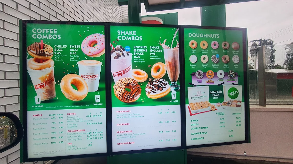 Menu, Krispy Kreme Fawkner