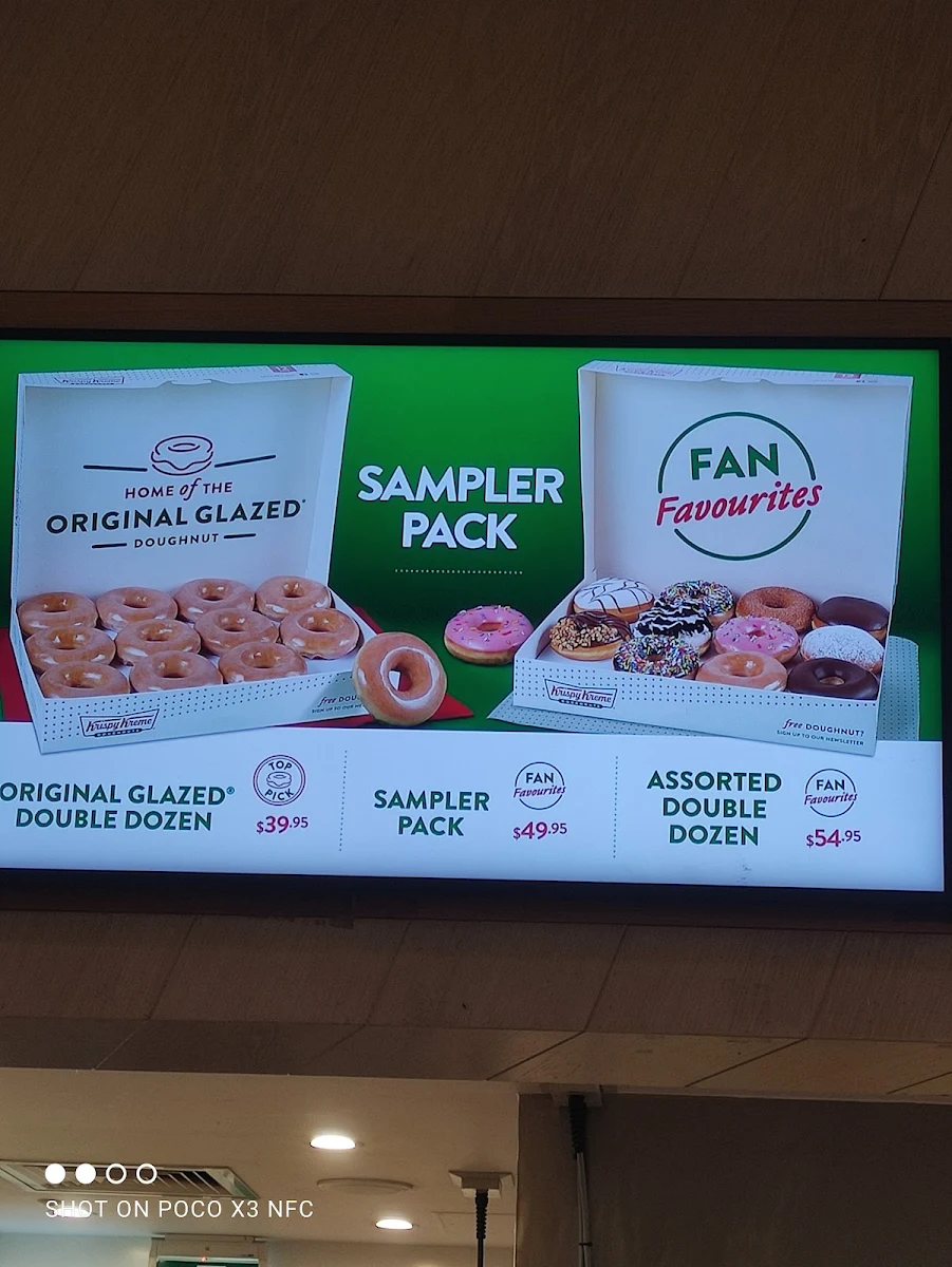 Menu, Krispy Kreme Fawkner