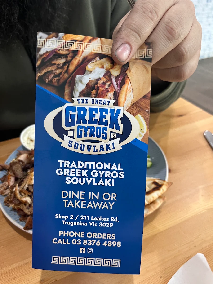 Menu, The Great Greek Gyros Souvlaki