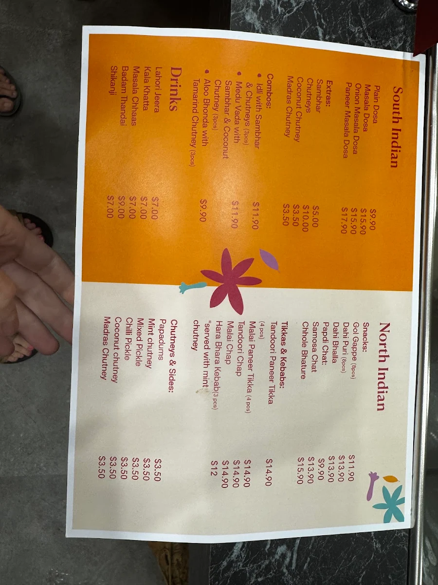 Menu, Tadka Street
