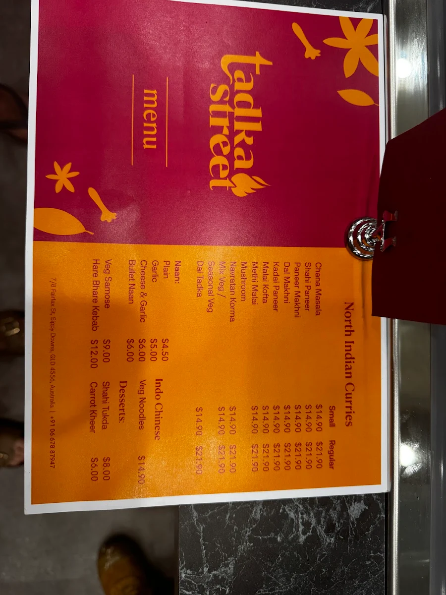 Menu, Tadka Street