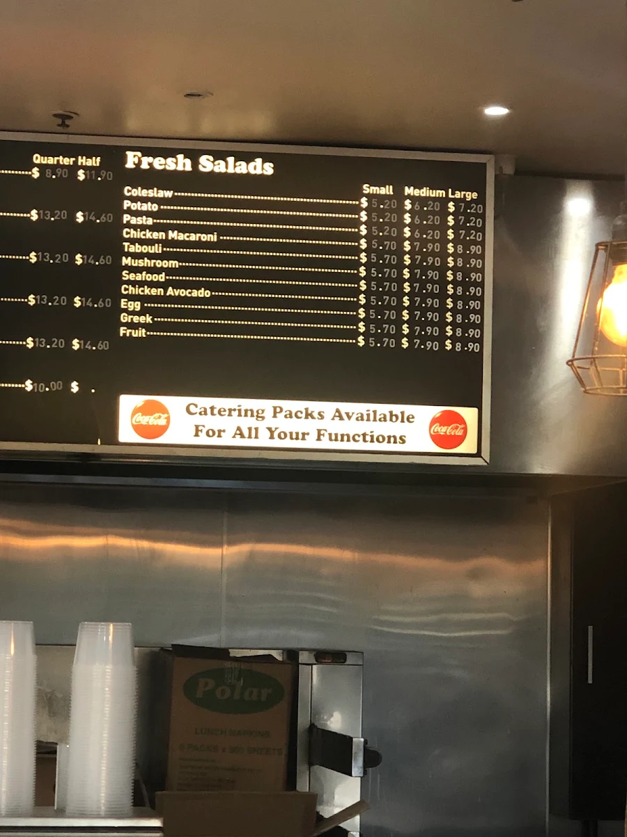 Menu, Gateway Charcoal Chicken