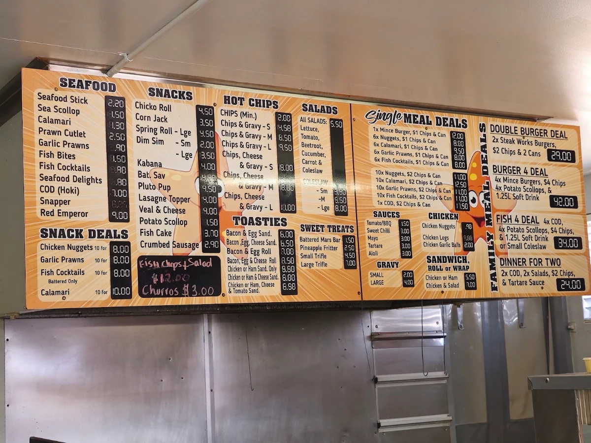 Menu, Star Fish & Chips