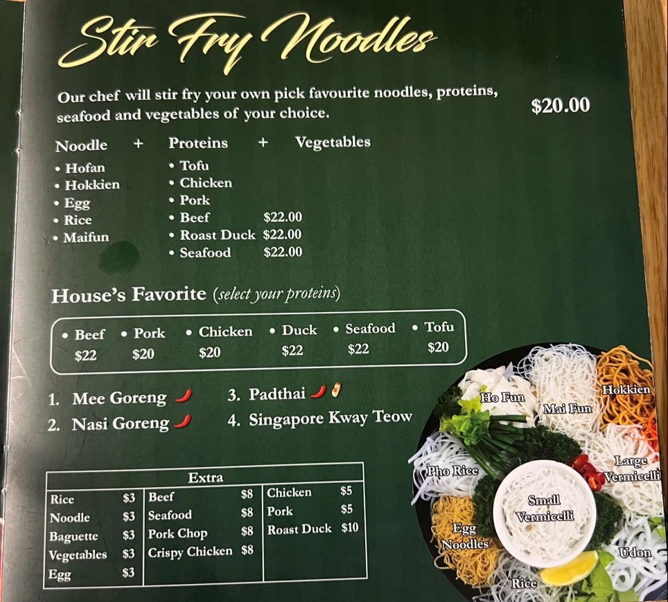 Menu, U&I Cafe