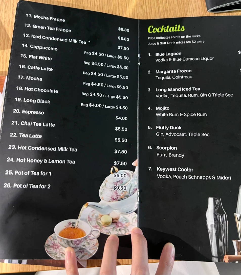 Menu, U&I Cafe