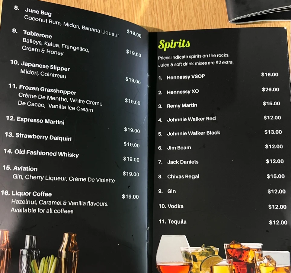 Menu, U&I Cafe