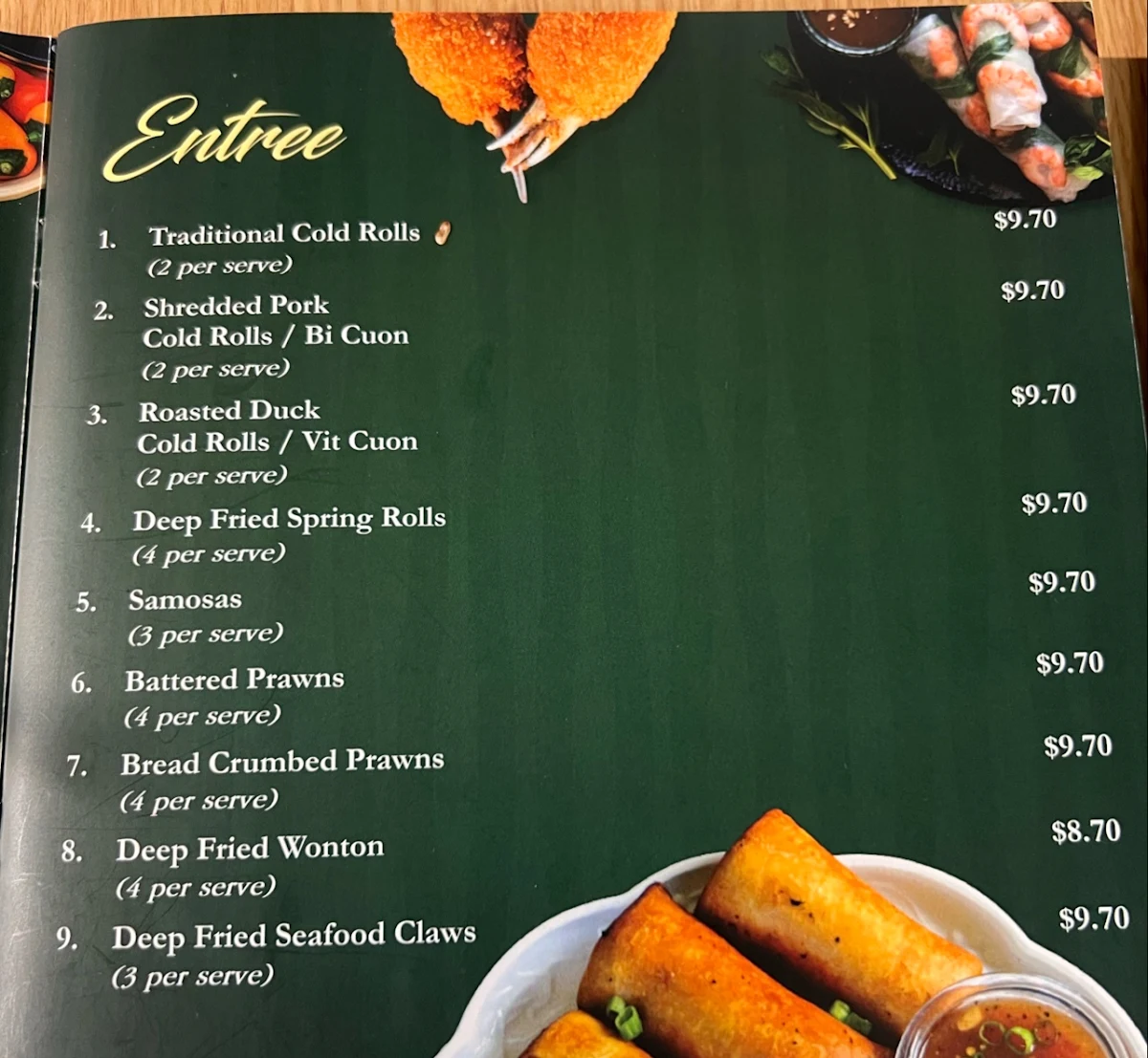 Menu, U&I Cafe