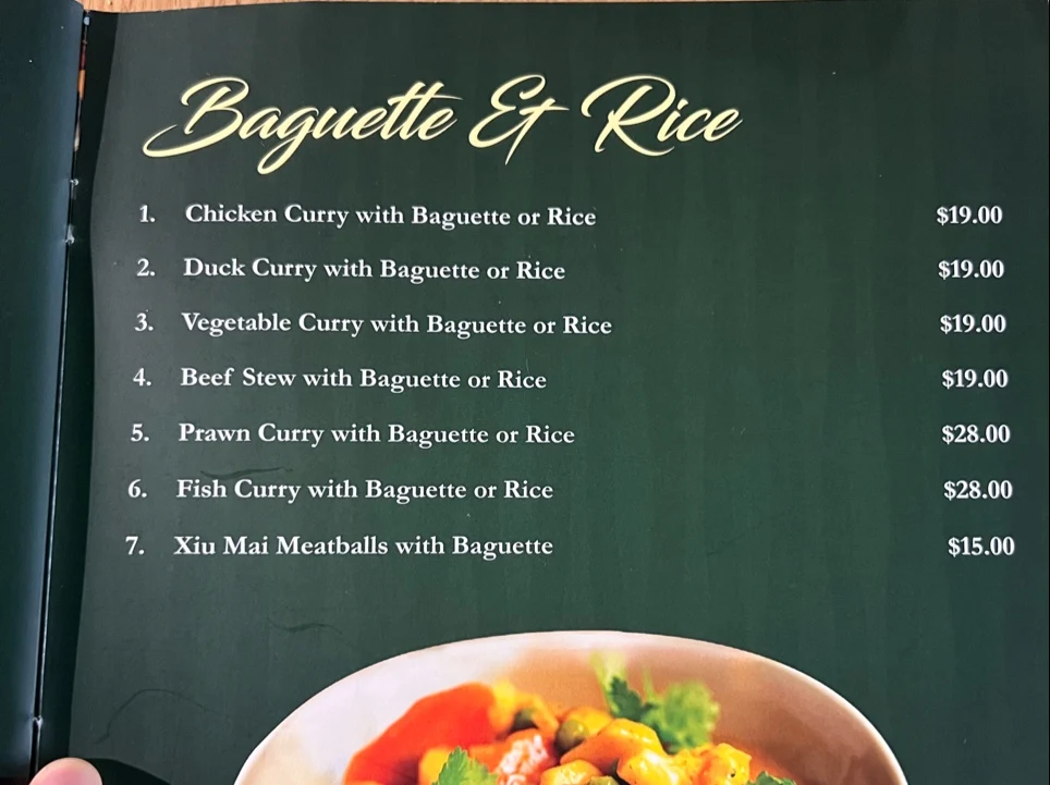 Menu, U&I Cafe