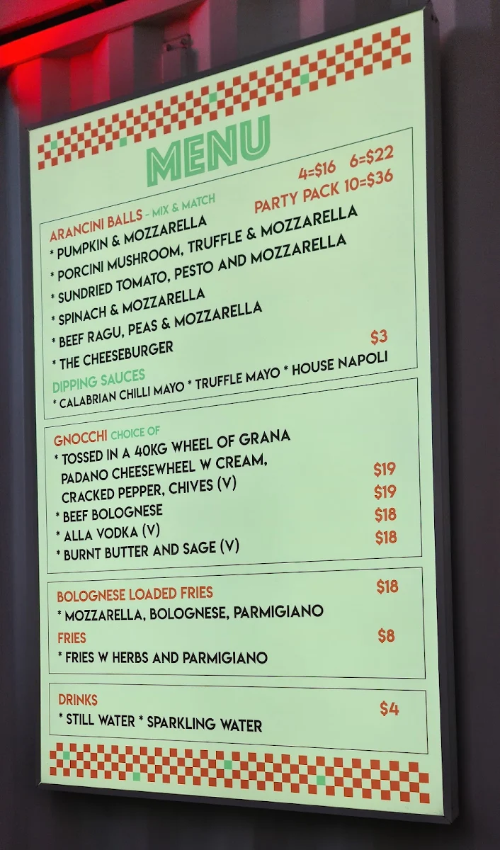 Menu, Grazeland Melbourne