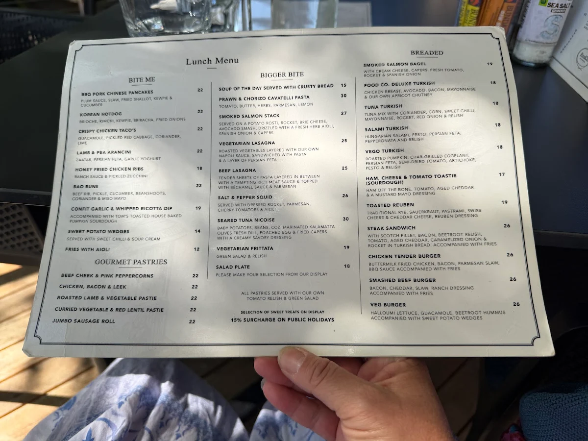 Menu, Food Co, On Franklin