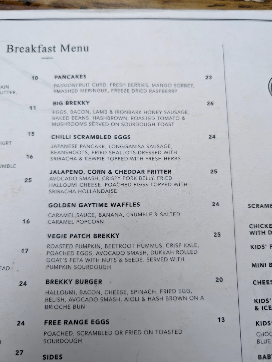 Menu, Food Co, On Franklin