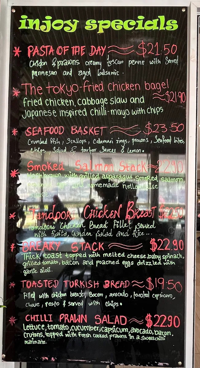 Menu, Cafe Injoy