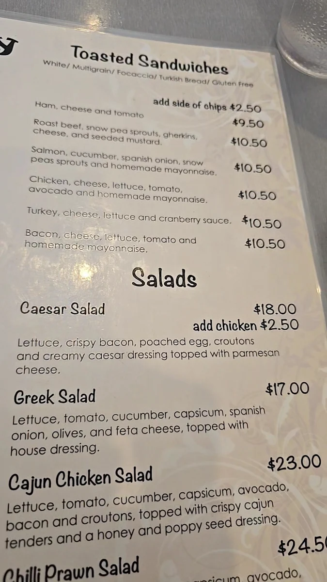 Menu, Cafe Injoy