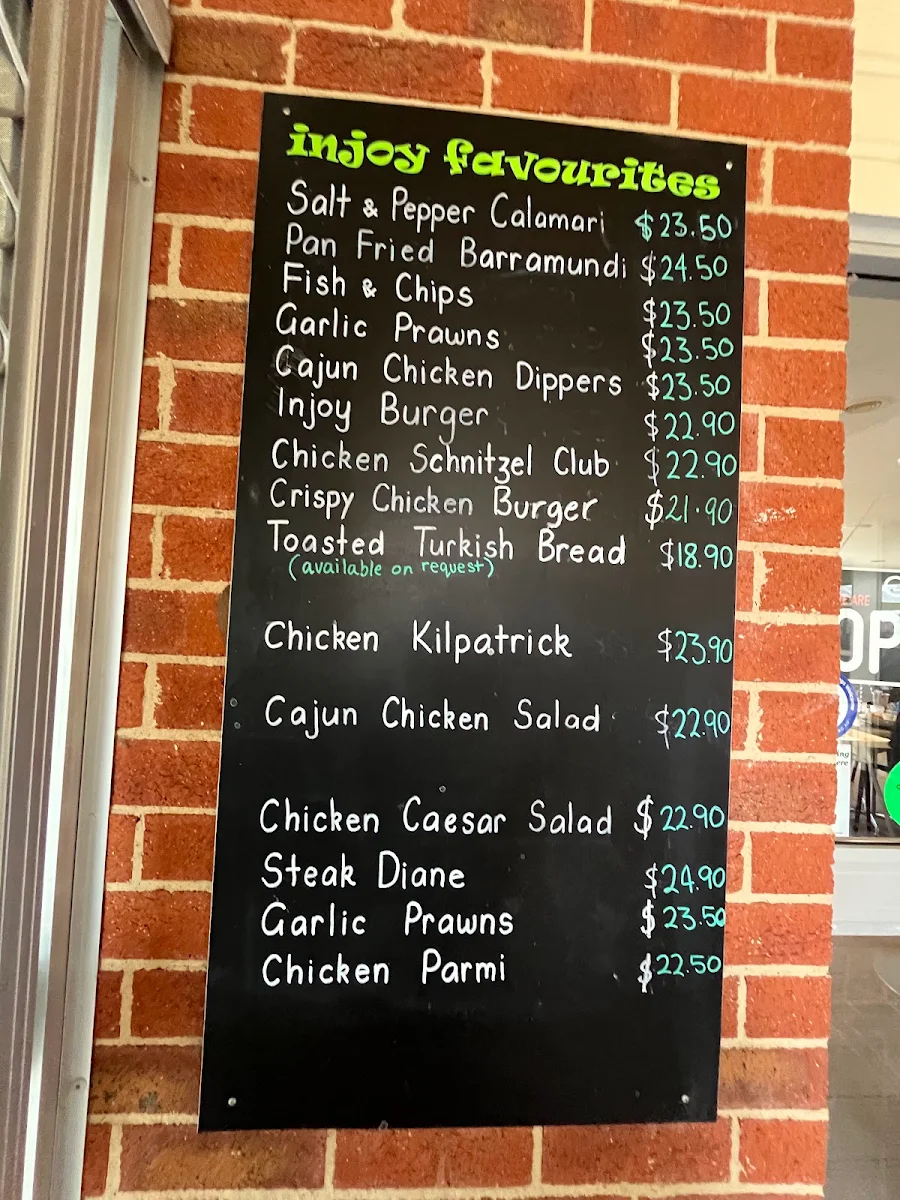 Menu, Cafe Injoy