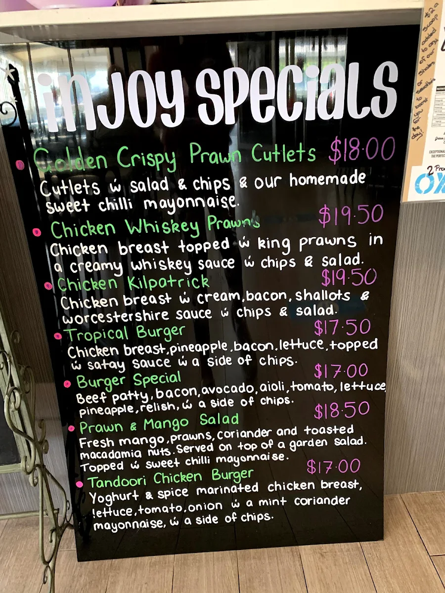 Menu, Cafe Injoy