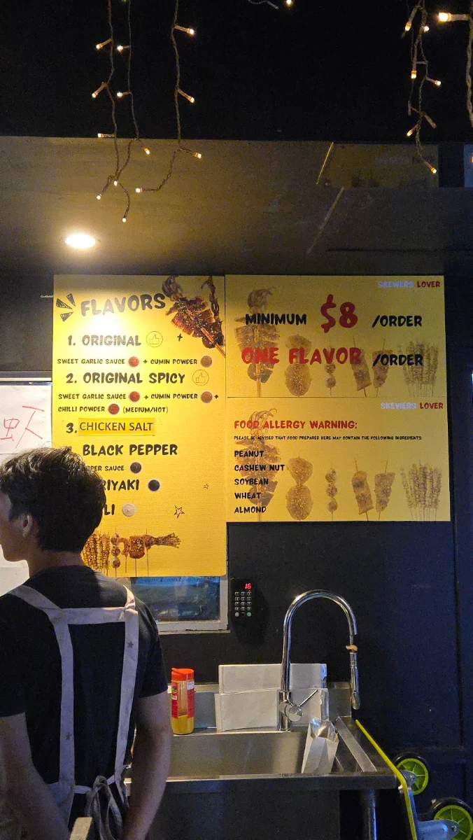 Menu, Skewers Lover