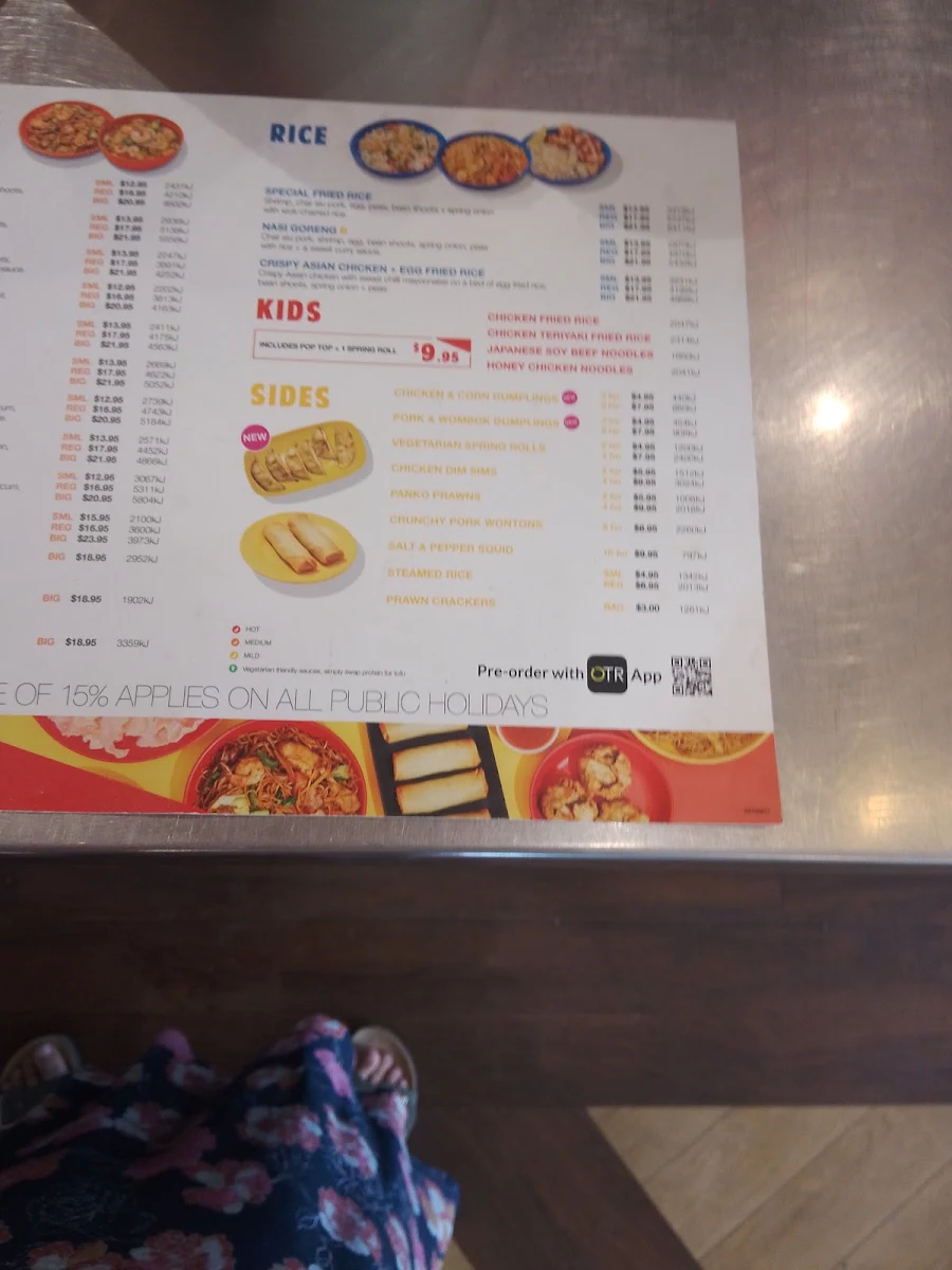 Menu, Wokinabox