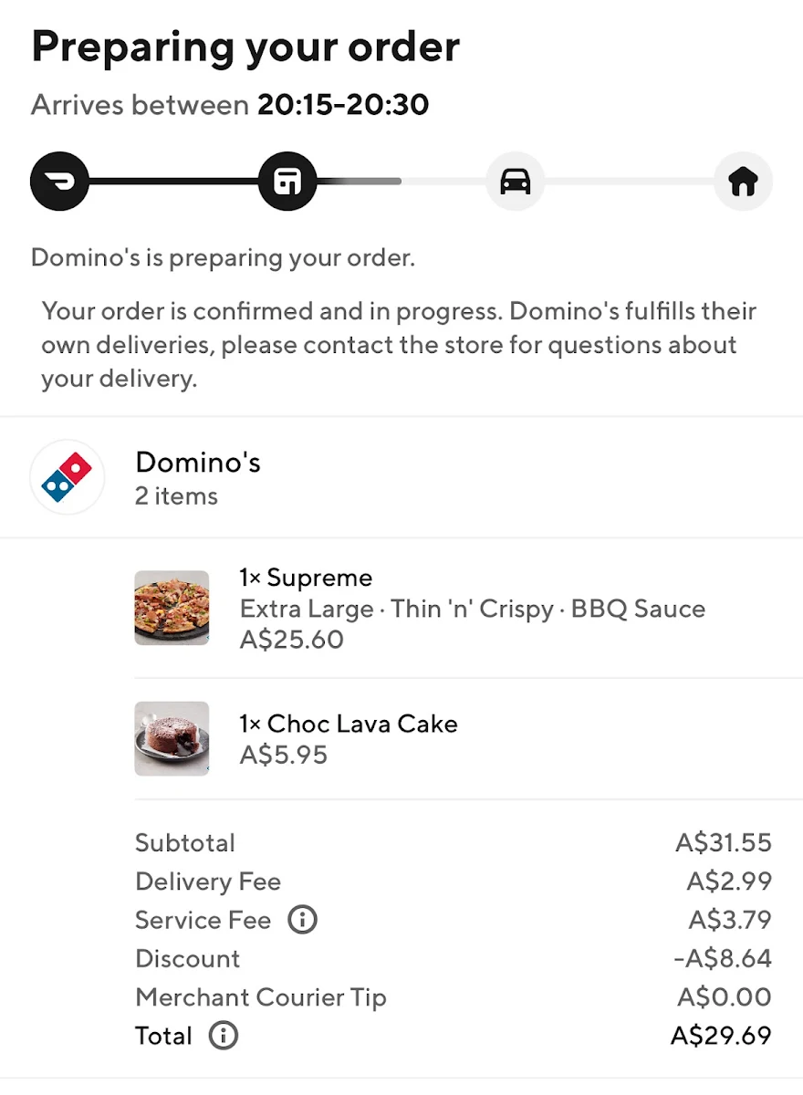 Menu, Domino's Pizza Wollongong City