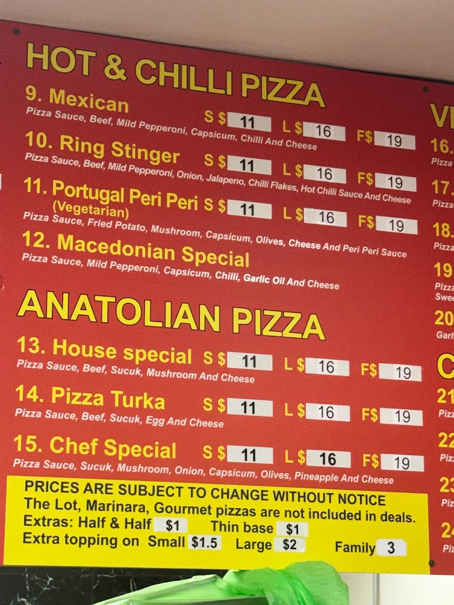 Menu, Epping Mr Pizza - Dial A Mr Pizza