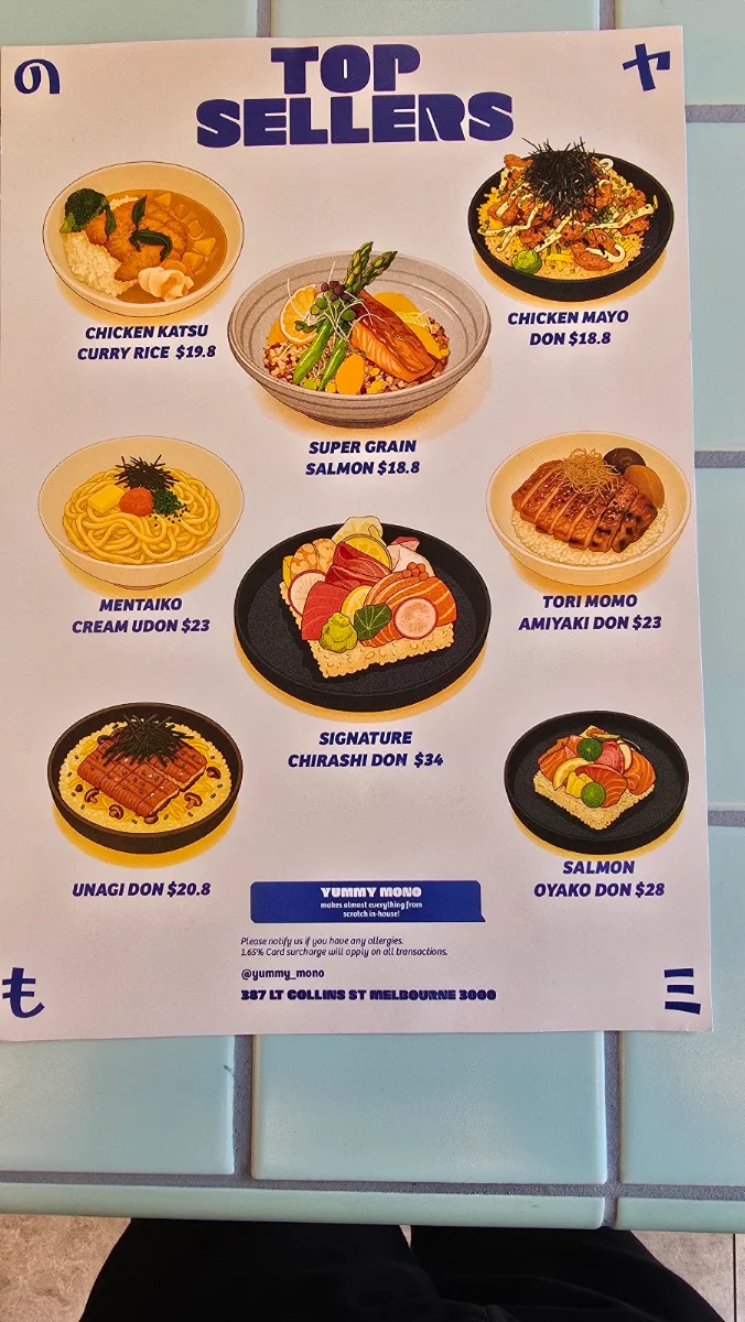 Menu, Yummy Mono