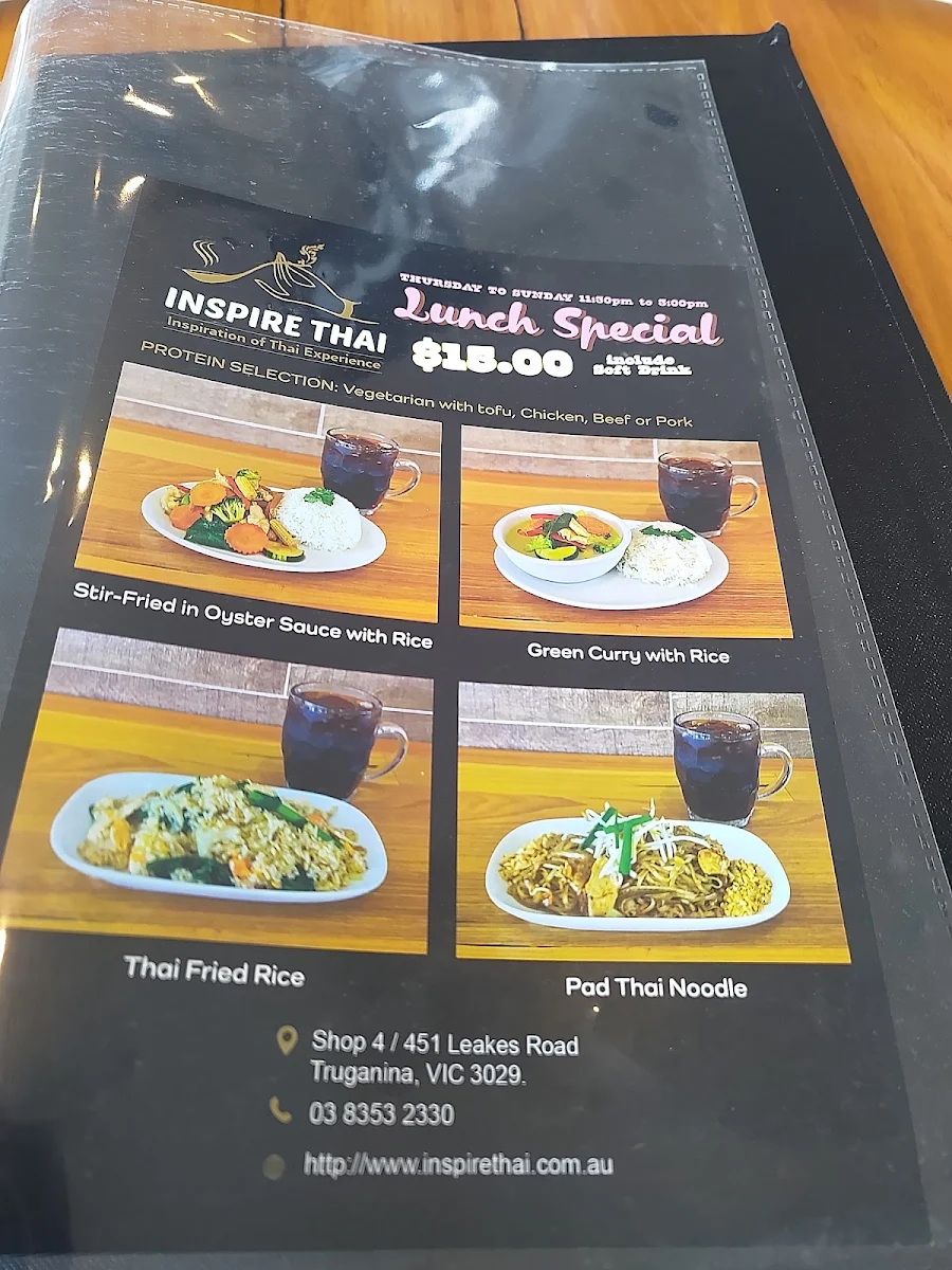 Menu, Inspire Thai