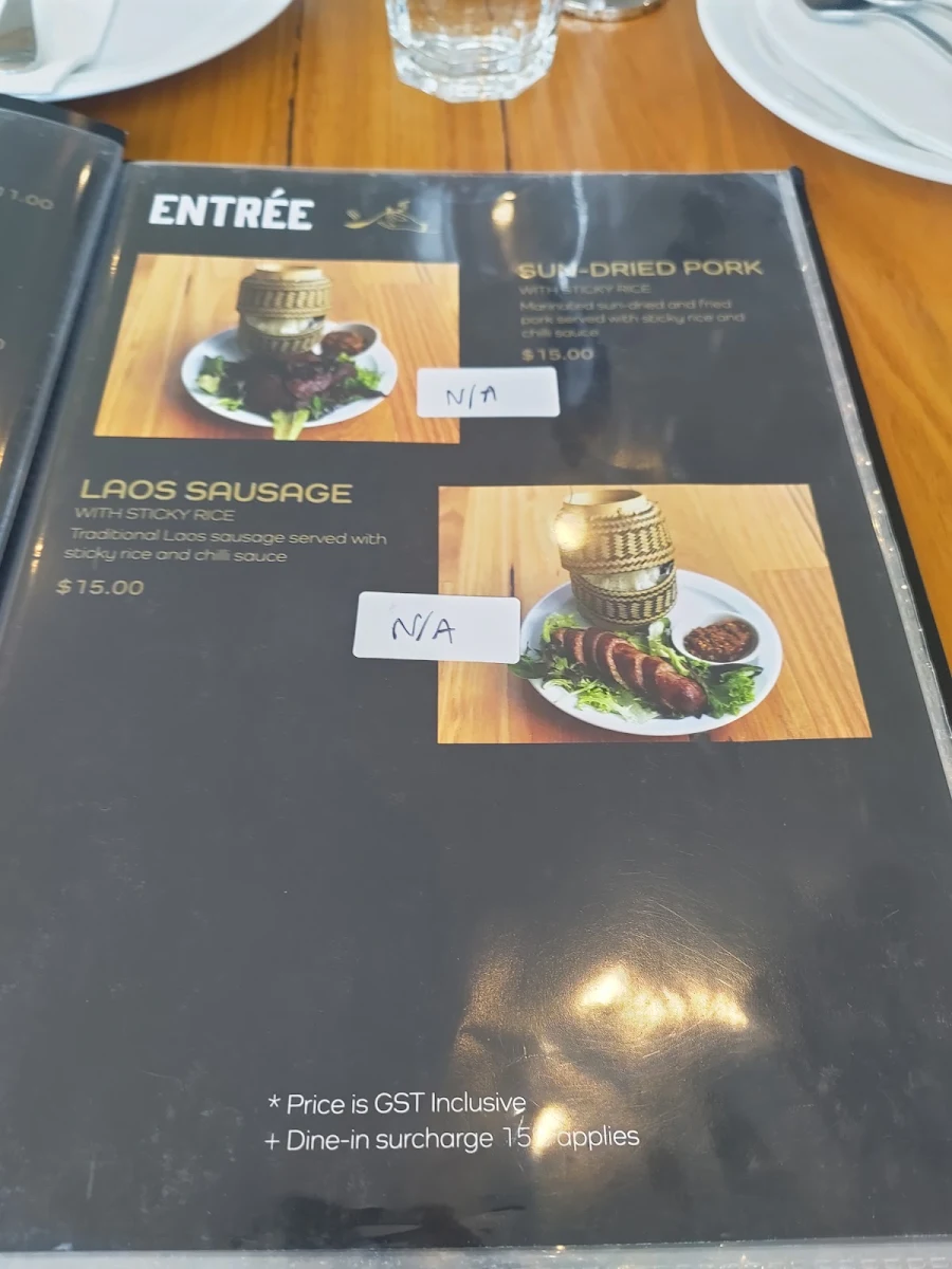 Menu, Inspire Thai