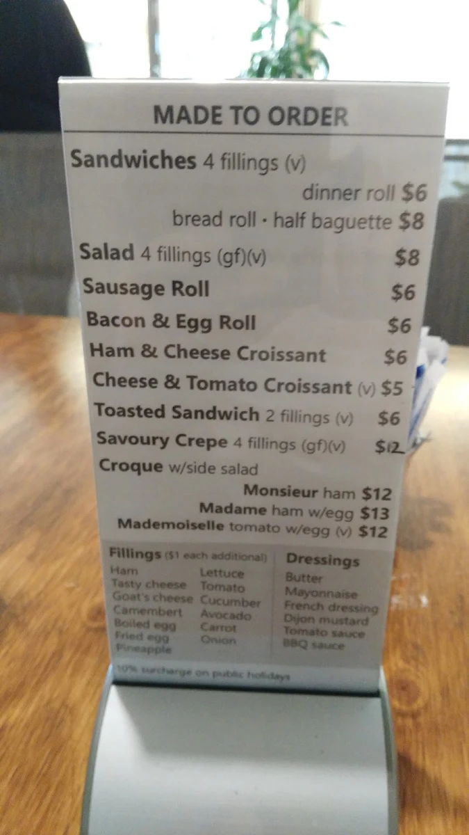 Menu, Les Gourmandises