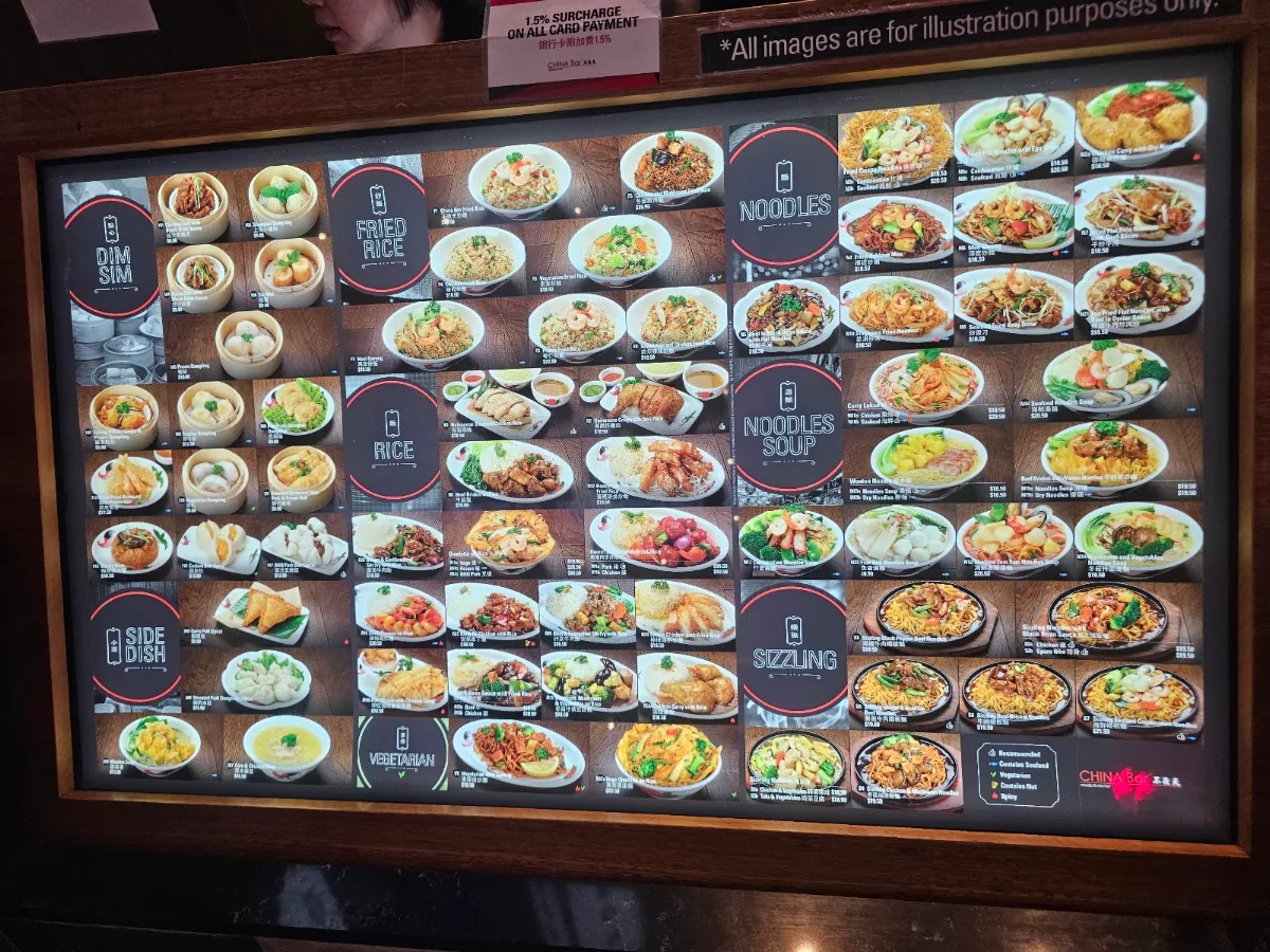 Menu, China Bar Express
