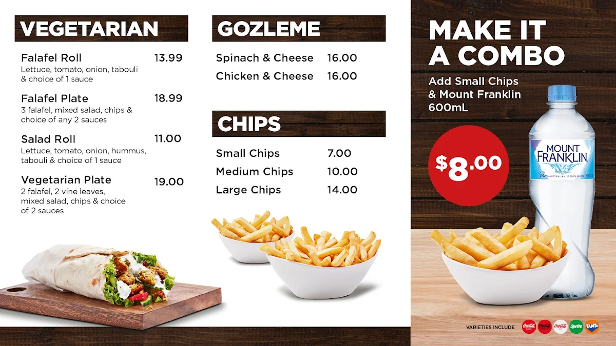 Menu, Five Star Kebabs