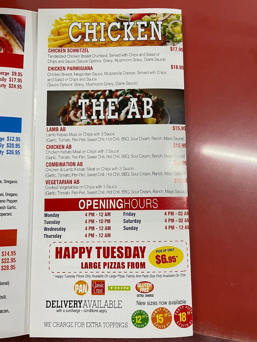 Menu, Pedro's Pizza - Somerton Park