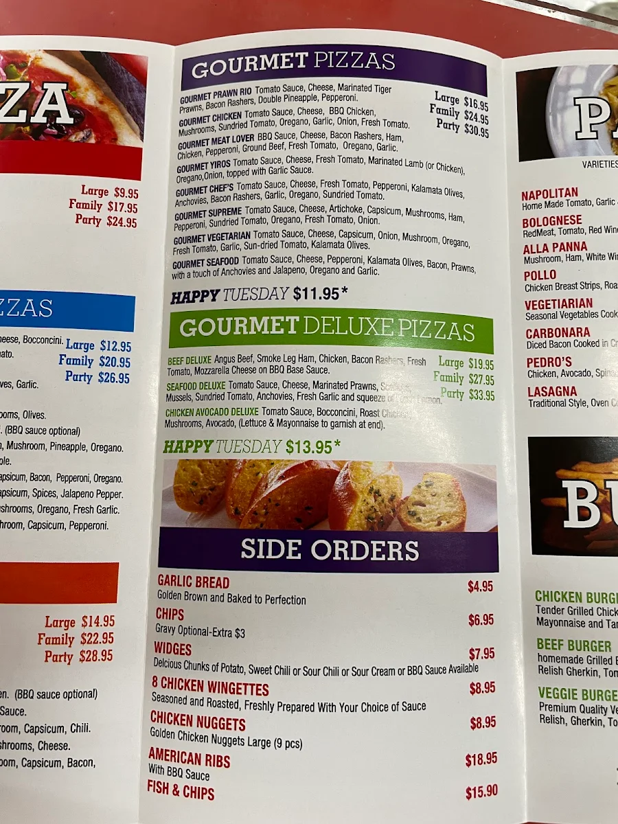 Menu, Pedro's Pizza - Somerton Park