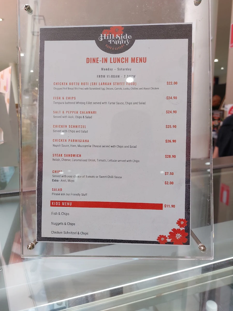 Menu, Hillside Pantry