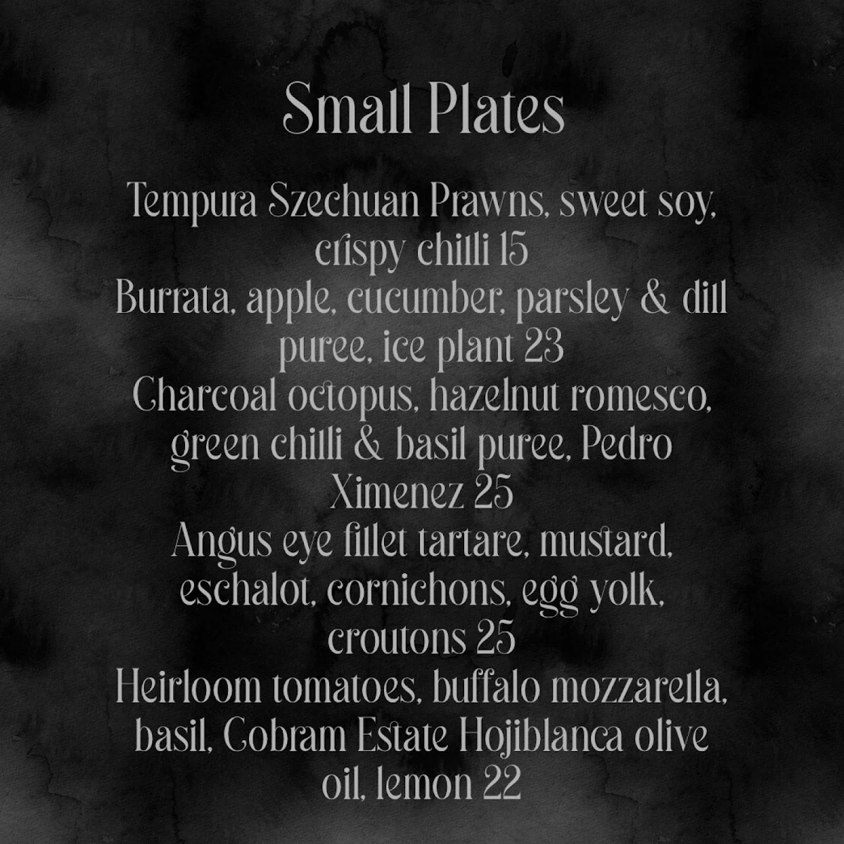 Menu, Bootleg Dining