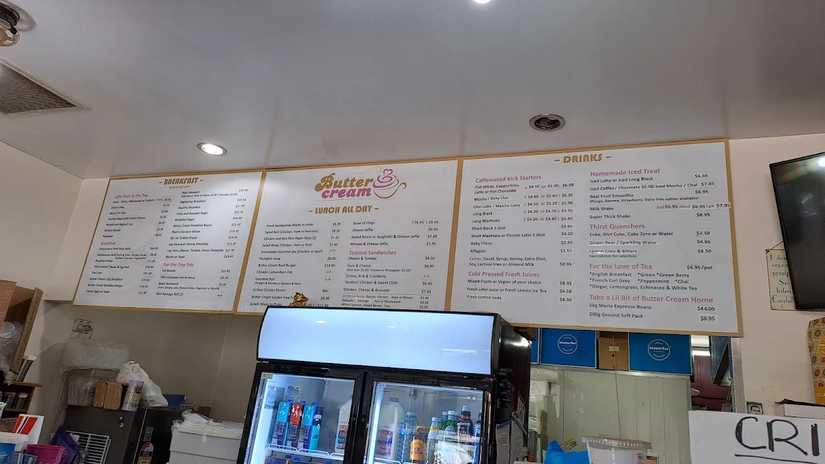 Menu, Butter Cream