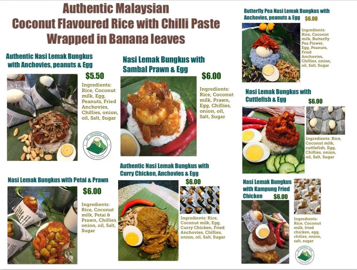 Menu, Colonial Coffee Cafe