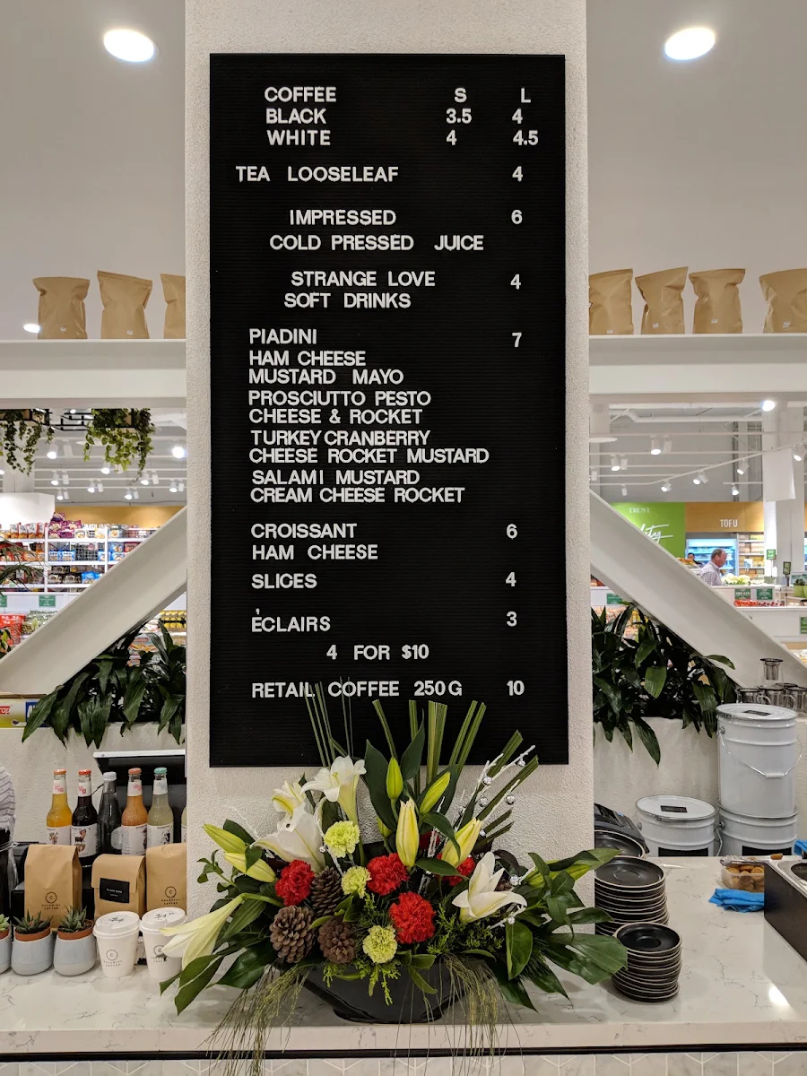 Menu, Colonial Coffee Cafe