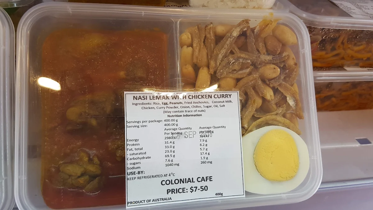 Menu, Colonial Coffee Cafe