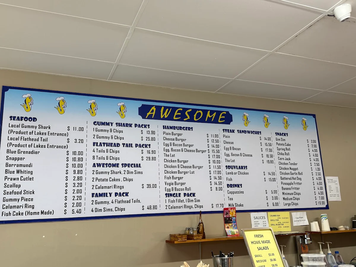 Menu, Awesome Fish & Chips