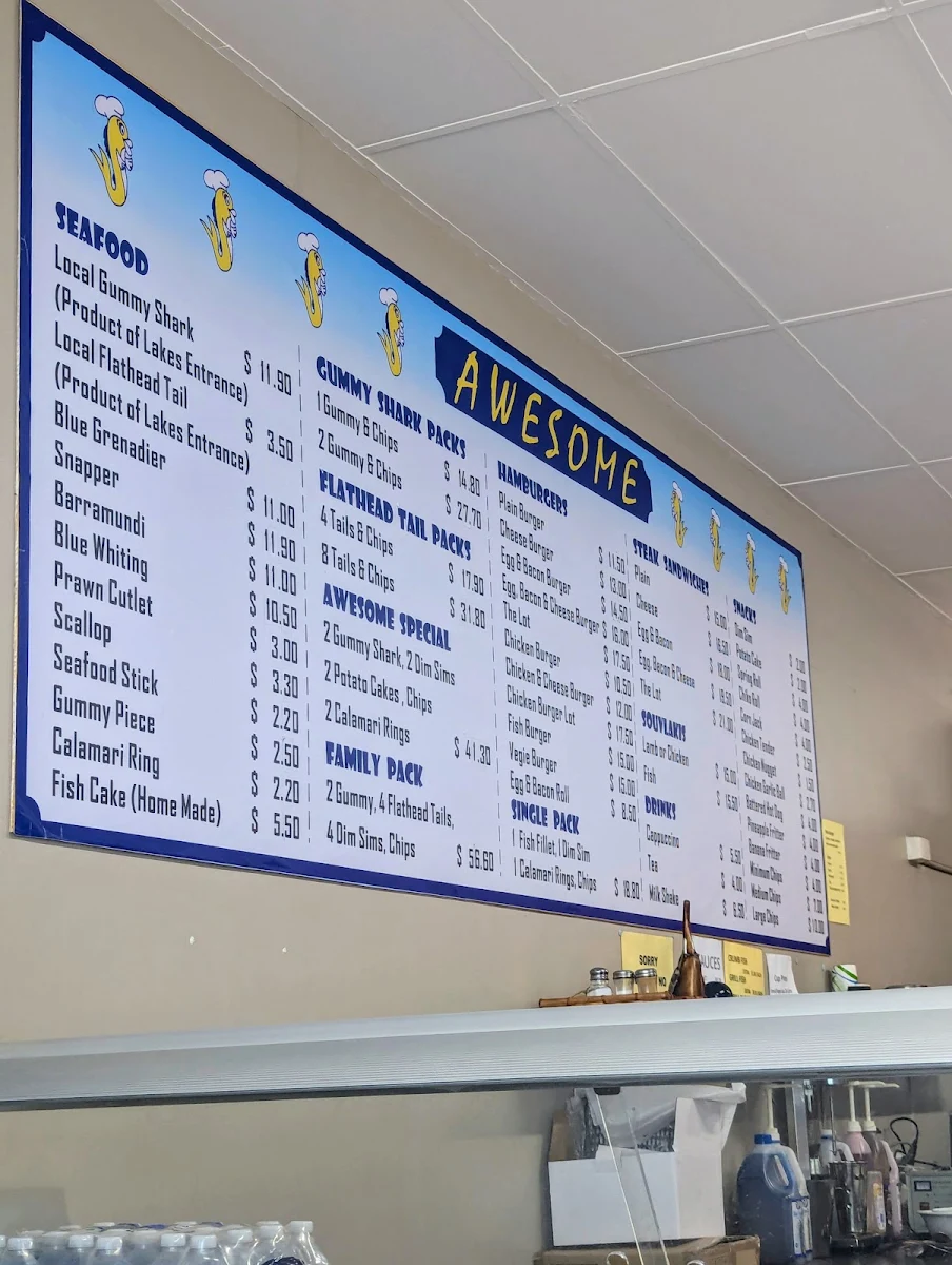 Menu, Awesome Fish & Chips