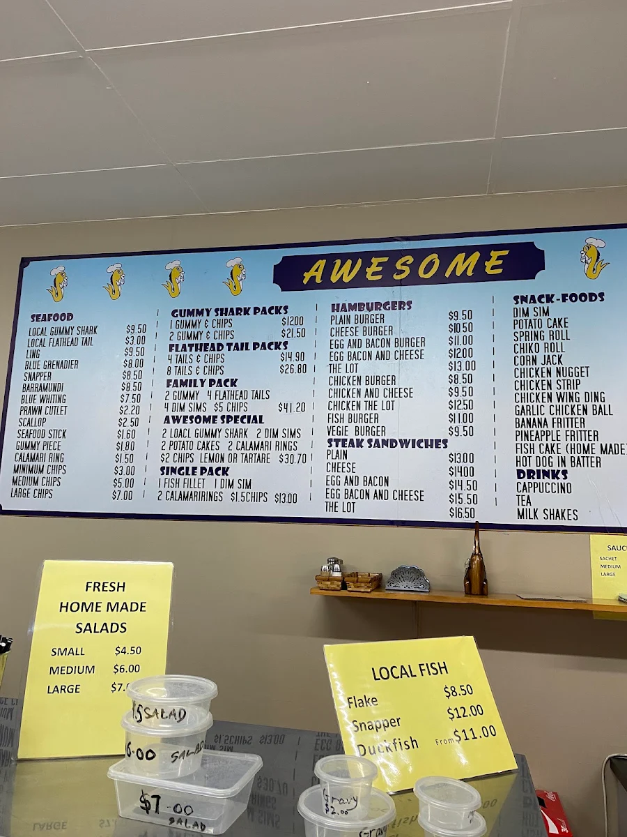 Menu, Awesome Fish & Chips