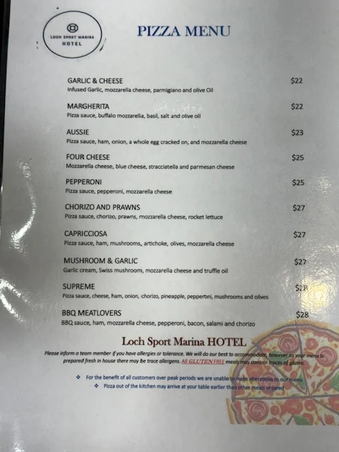 Menu, Loch Sport Marina Hotel