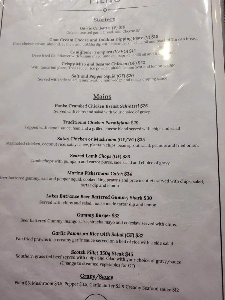 Menu, Loch Sport Marina Hotel