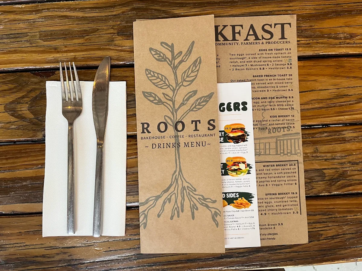 Menu, Roots Collective Cafe