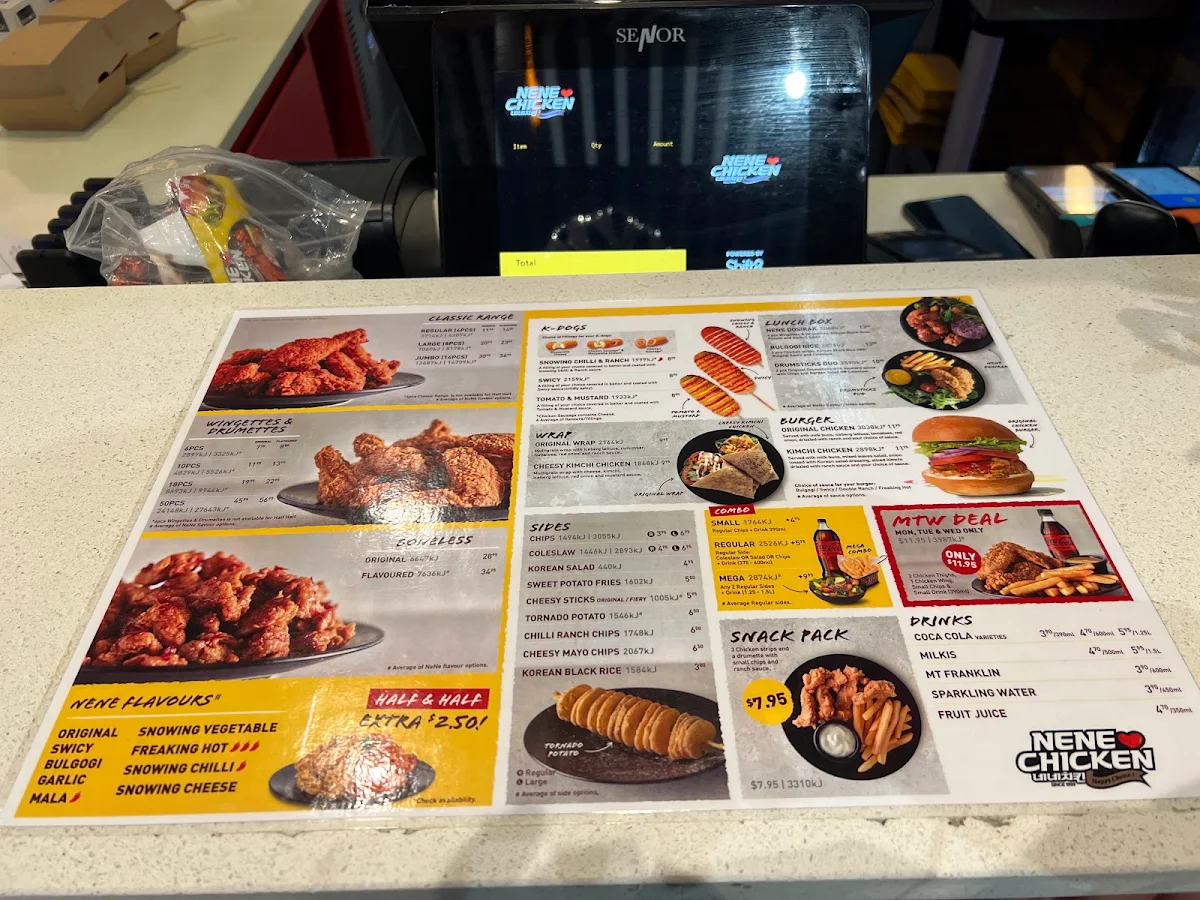 Menu, NeNe Chicken Emporium