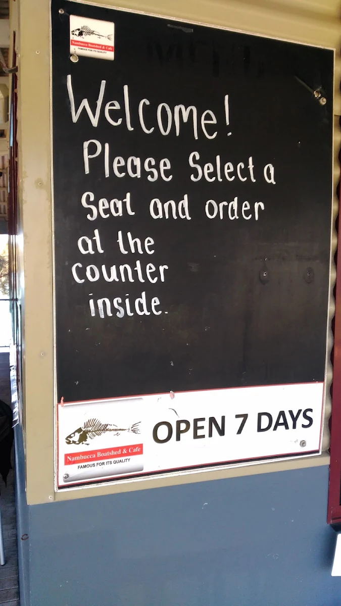 Menu, Nambucca Boatshed & Cafe