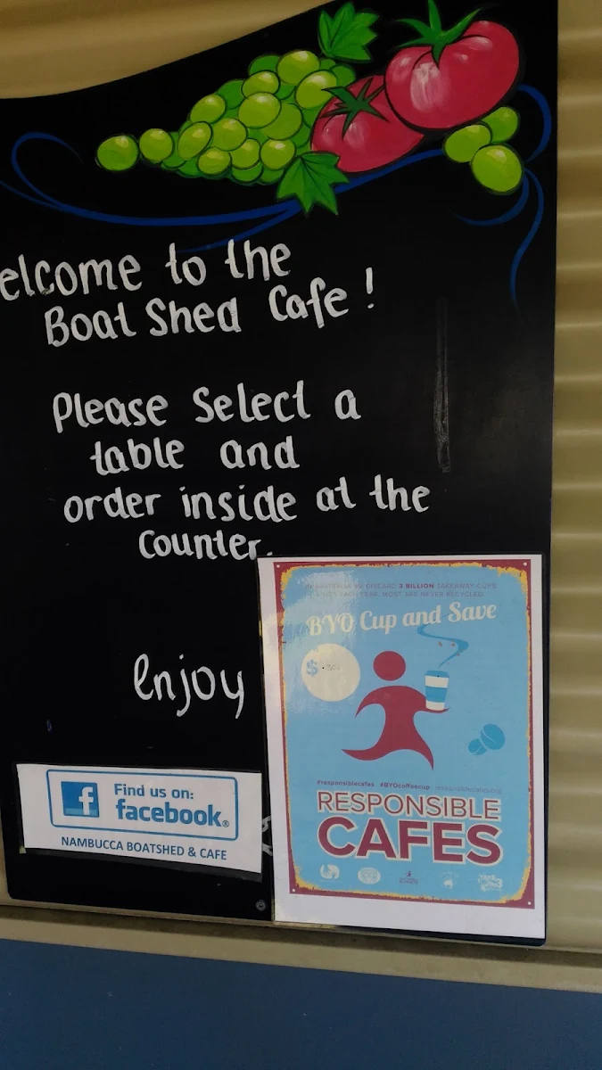 Menu, Nambucca Boatshed & Cafe