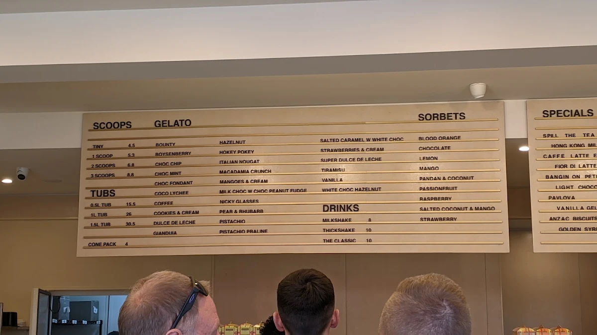 Menu, Gelato Messina Kingston