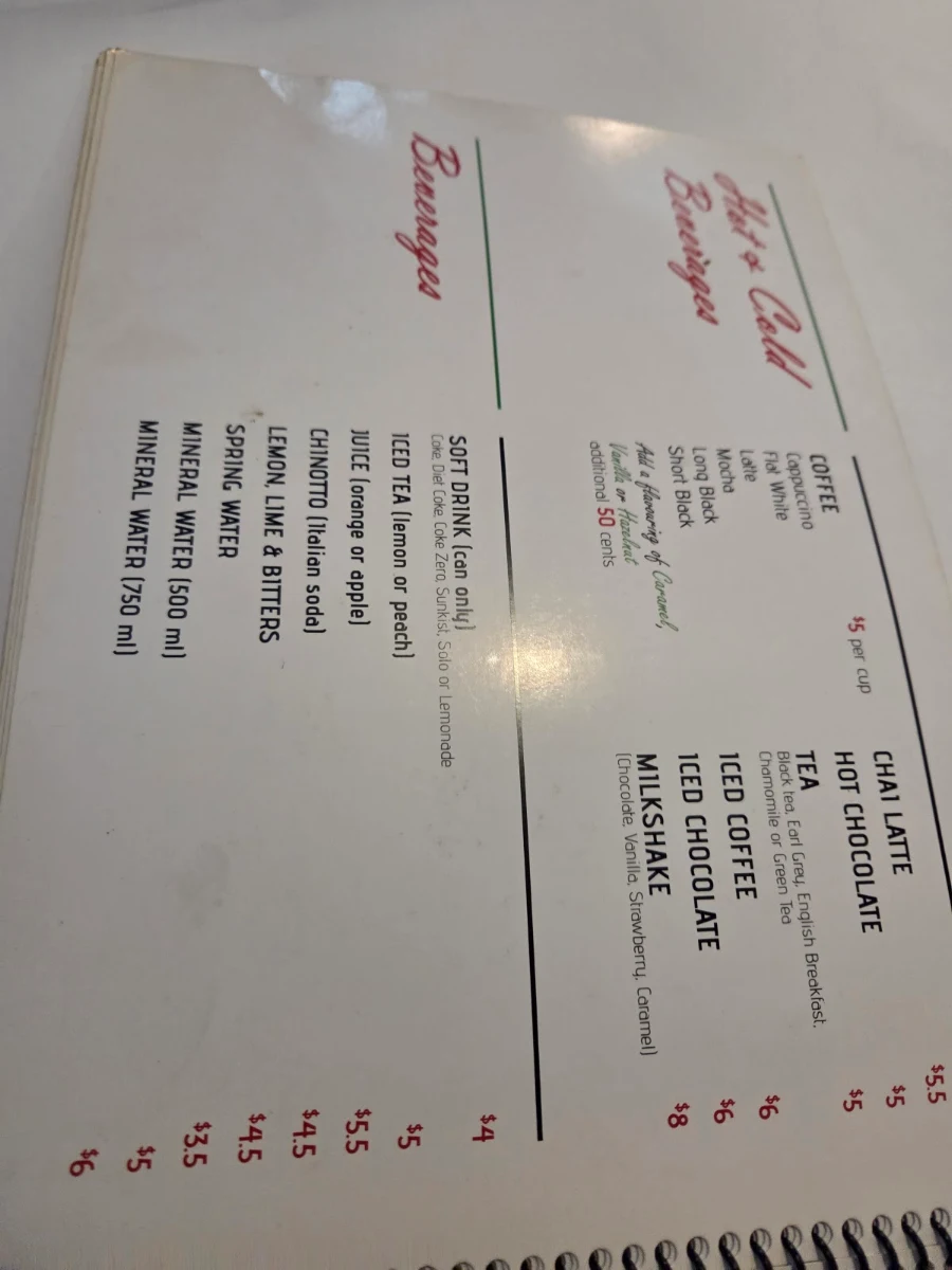 Menu, Monte Carlo Pizzeria Restaurant