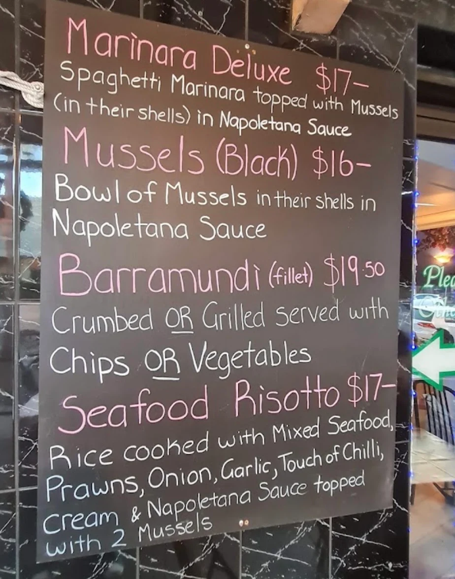 Menu, Monte Carlo Pizzeria Restaurant